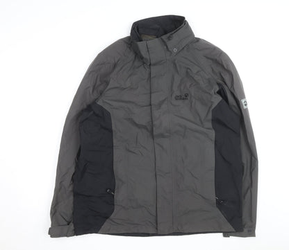 Jack Wolfskin Men's Grey Waterproof Hiking Jacket Size L Outdoor Coat