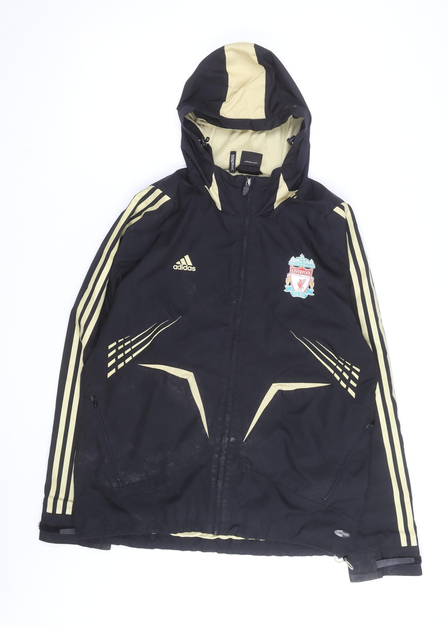 Adidas Men's Black Windbreaker Jacket M Liverpool FC Hooded