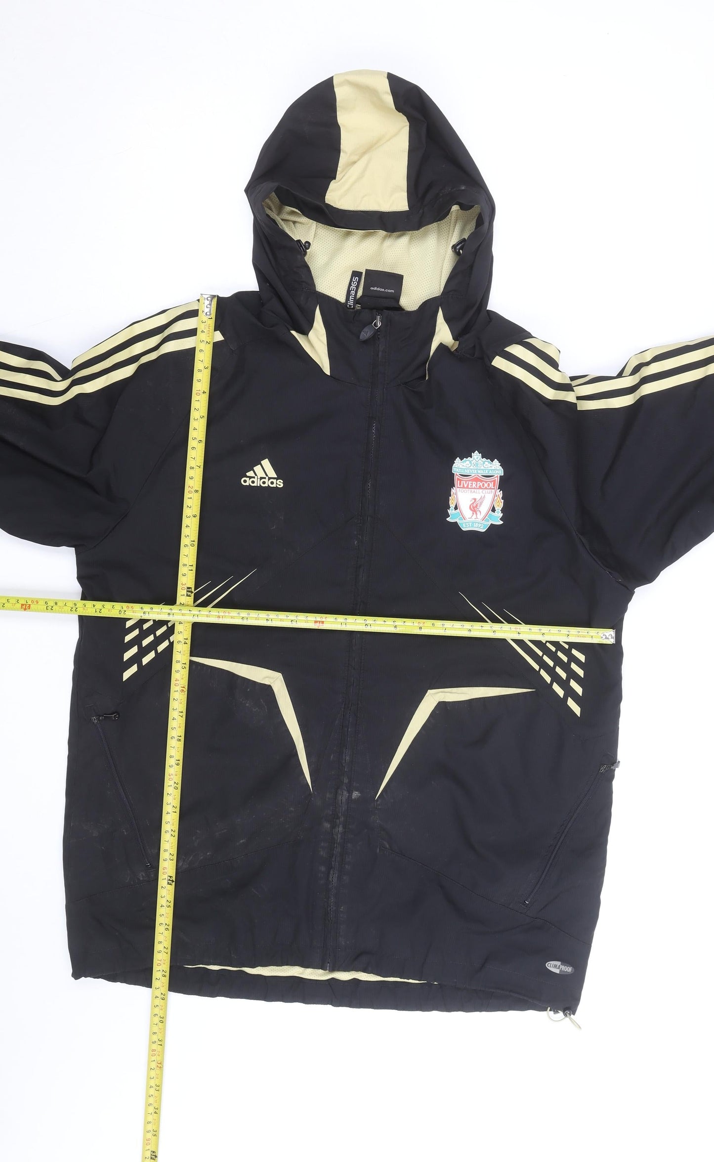 Adidas Men's Black Windbreaker Jacket M Liverpool FC Hooded