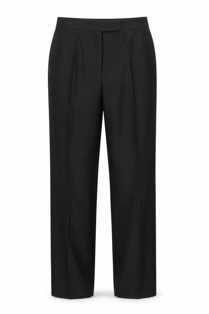 Front view of Lady Brax Black Dress Pants unisex adults m regular fit straight leg trousers