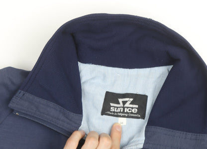 Sun Ice Mens Blue Medium Bomber Jacket Full Zip Casual Outerwear