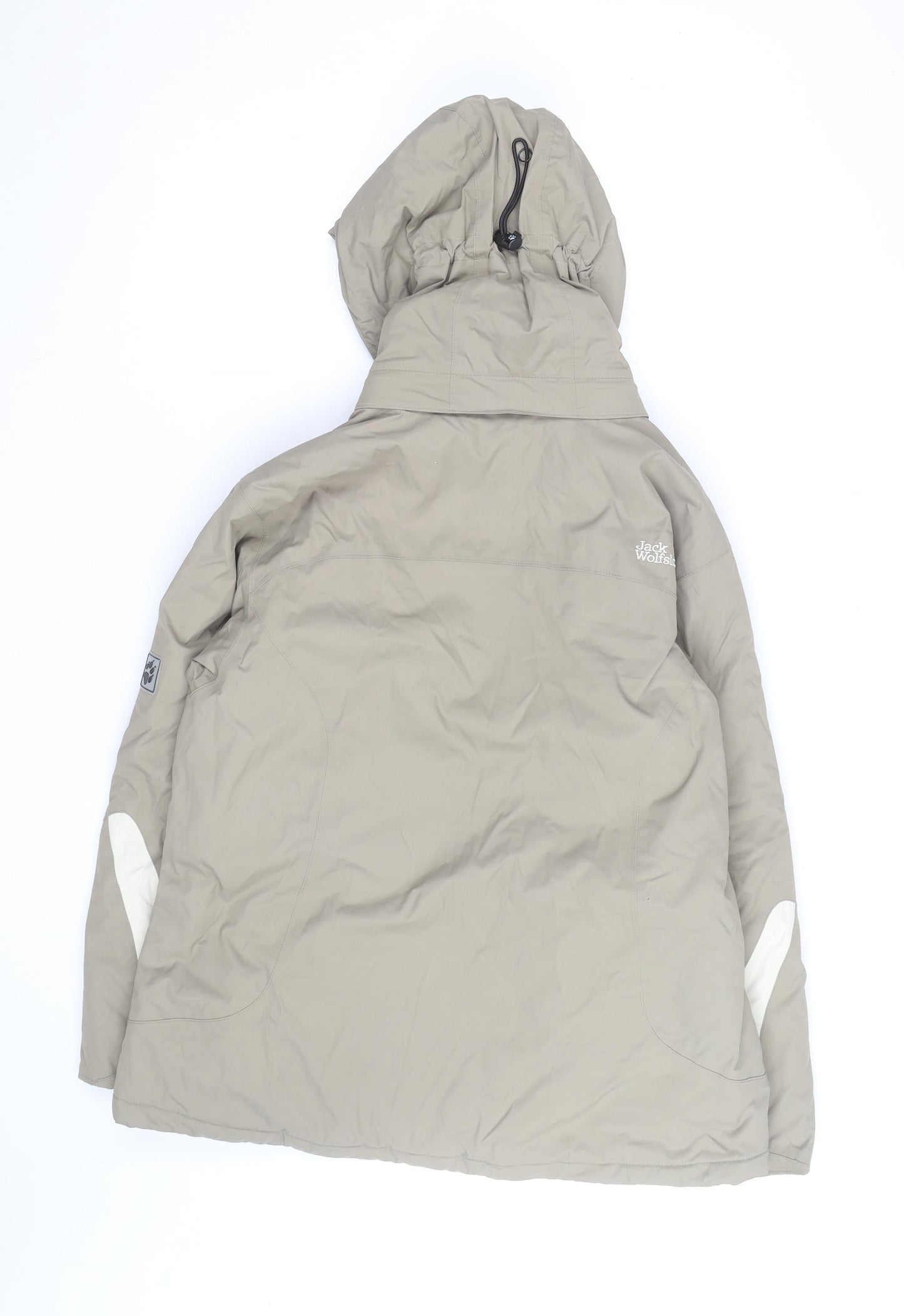 Jack Wolfskin Men’s Beige XL Waterproof Parka Jacket Hooded Windproof