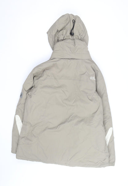 Jack Wolfskin Men’s Beige XL Waterproof Parka Jacket Hooded Windproof