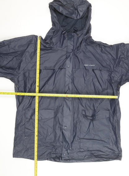 Army & Navy Mens Blue XL Waterproof Hooded Rain Jacket