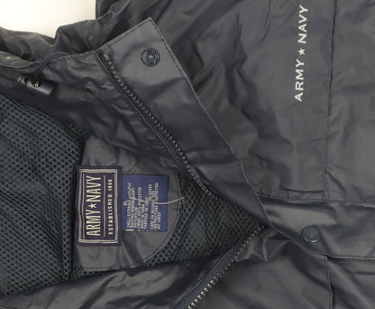 Army & Navy Mens Blue XL Waterproof Hooded Rain Jacket