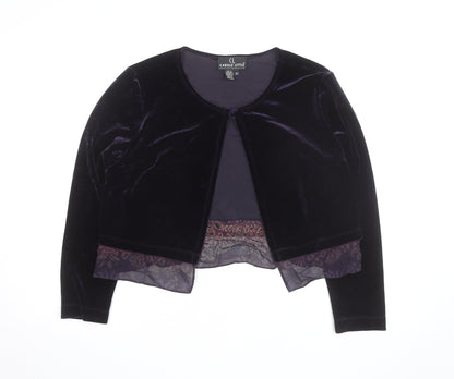 Carole Little Women's Petite Purple Velvet Cardigan Size 10