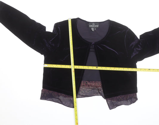 Carole Little Women's Petite Purple Velvet Cardigan Size 10