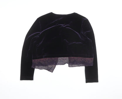 Carole Little Women's Petite Purple Velvet Cardigan Size 10