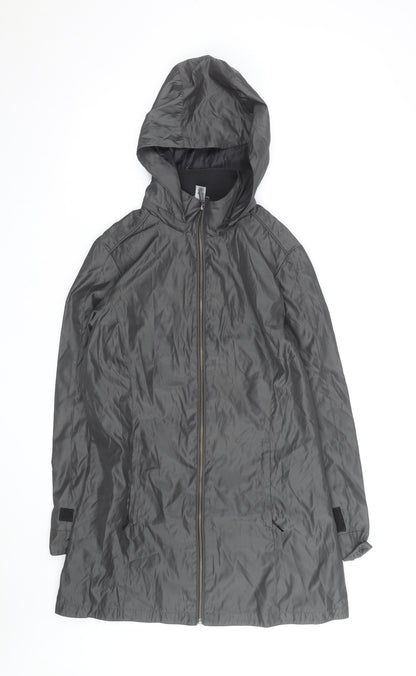 Coal Harbour Women's Grey Hooded Rain Coat Jacket M
