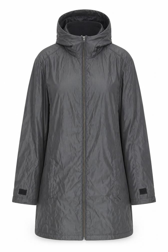 Coal Harbour Women's Grey Hooded Rain Coat Jacket M