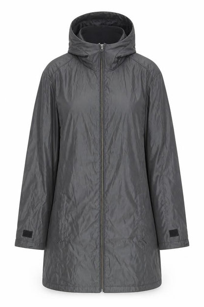 Coal Harbour Women's Grey Hooded Rain Coat Jacket M