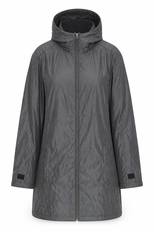 Coal Harbour Women's Grey Hooded Rain Coat Jacket M