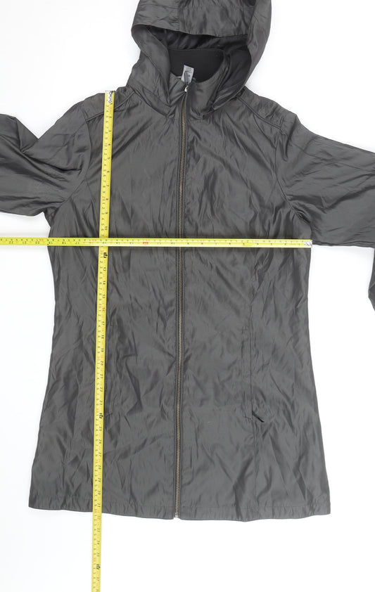 Coal Harbour Women's Grey Hooded Rain Coat Jacket M