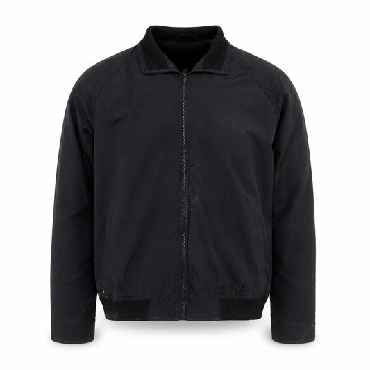 Perry Ellis Men's Black Bomber Jacket L Full Zip Polyester Casual