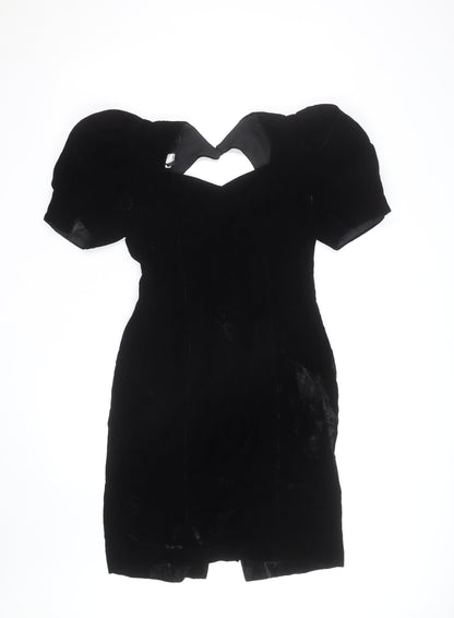 Petites by Par Au Mode Women’s Black Velvet Petite Bodycon Dress Size 8