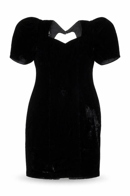 Petites by Par Au Mode Women’s Black Velvet Petite Bodycon Dress Size 8