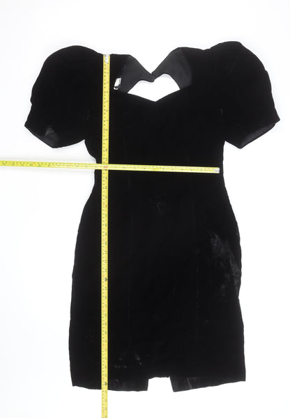 Petites by Par Au Mode Women’s Black Velvet Petite Bodycon Dress Size 8