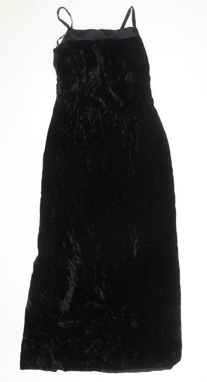 Brooks Brothers Women’s Black Velvet Long Slip Dress Size 8