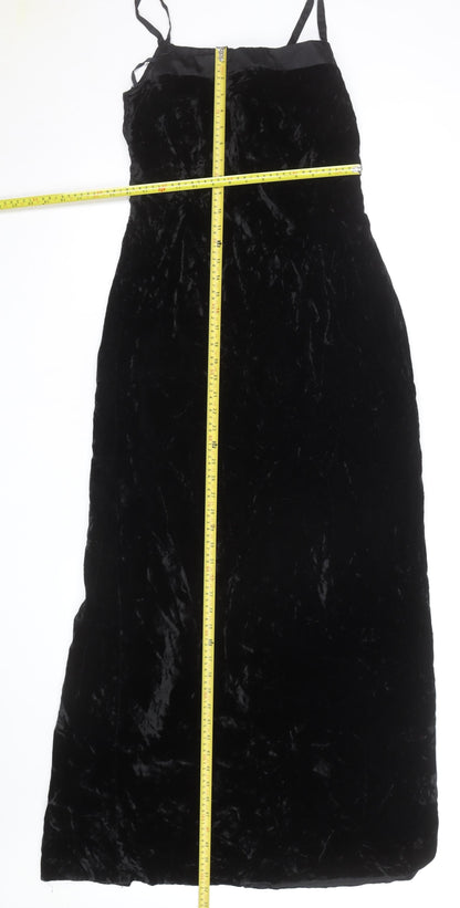 Brooks Brothers Women’s Black Velvet Long Slip Dress Size 8