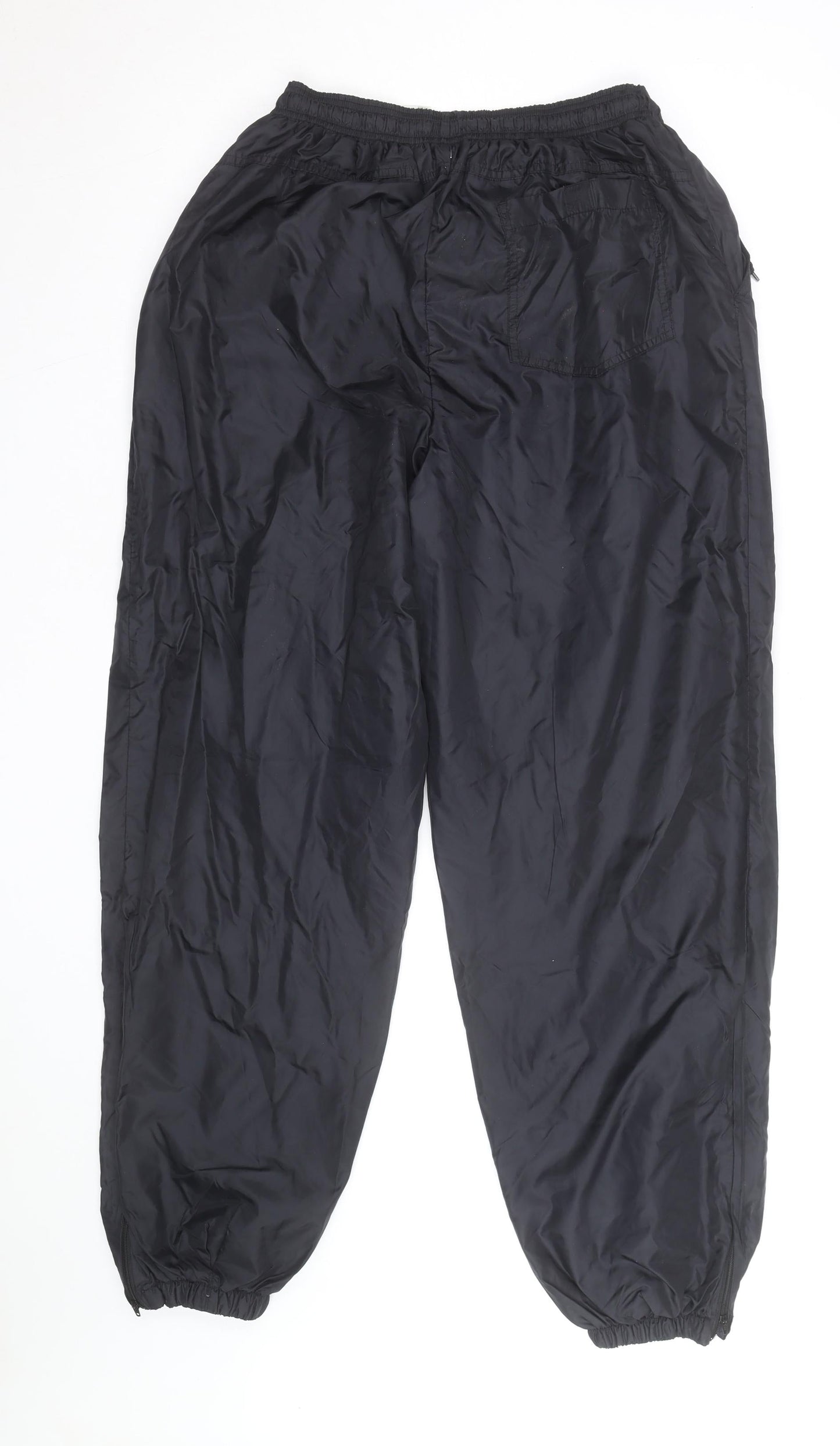 Jerzees Men’s Black M Nylon Jogger Trousers with Drawstring Waist