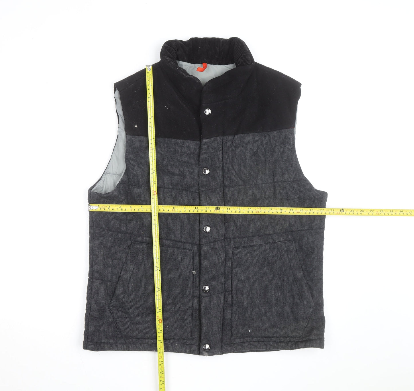 Nautica Men's Grey Wool Blend Padded Waistcoat Lined Bodywarmer Size L