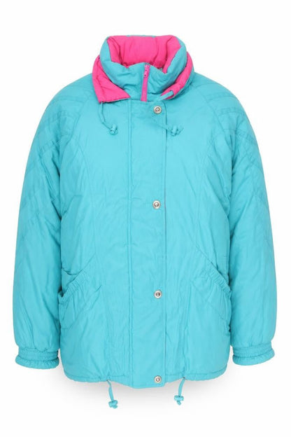 N43 Men's Blue 90s Retro Puffer Jacket Size L Winter Coat
