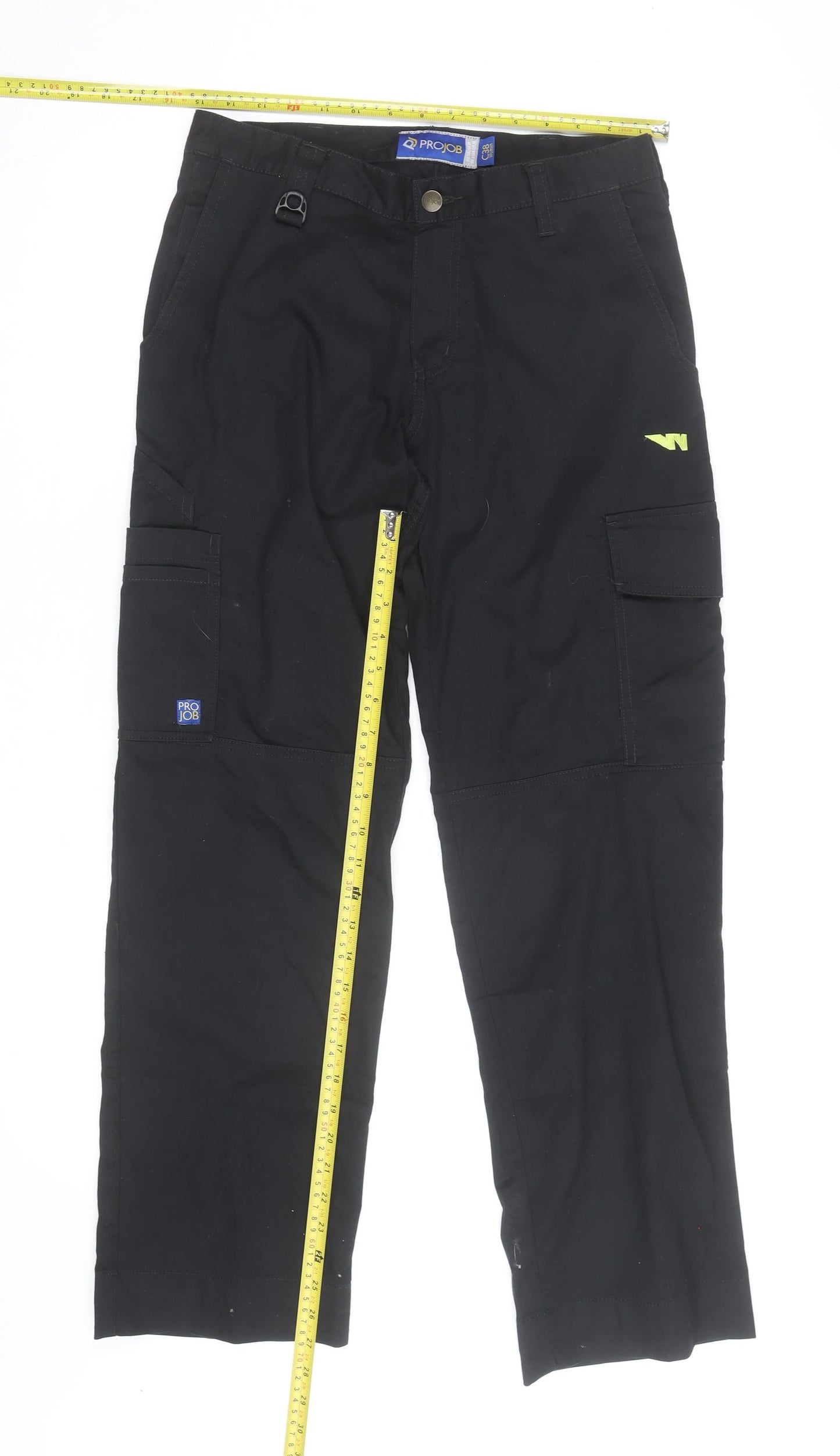 ProJob Men's Black Cargo Workwear Trousers Size M Regular Fit