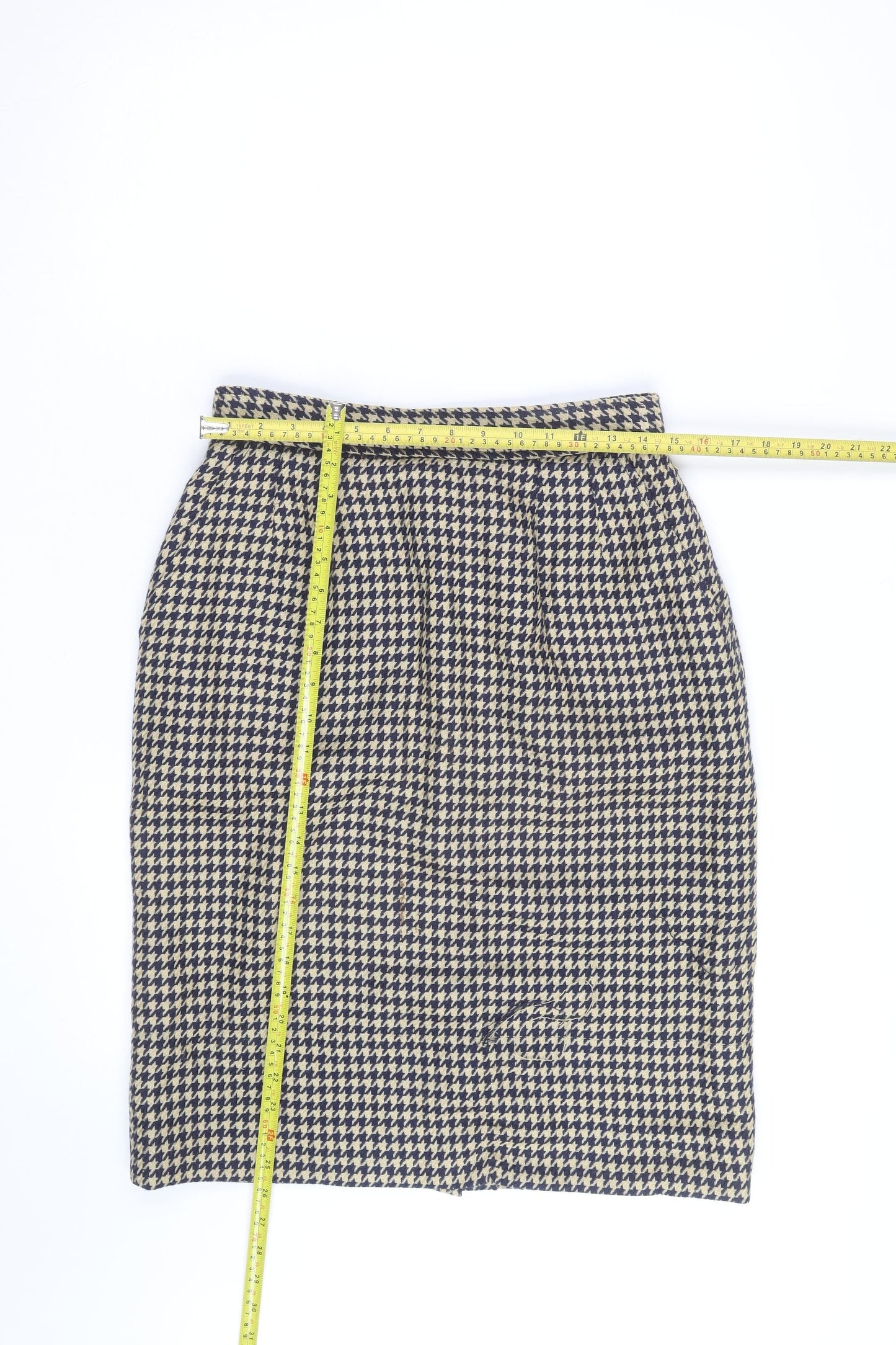 Evan Picone Women’s Blue Houndstooth Wool Pencil Skirt Size 10