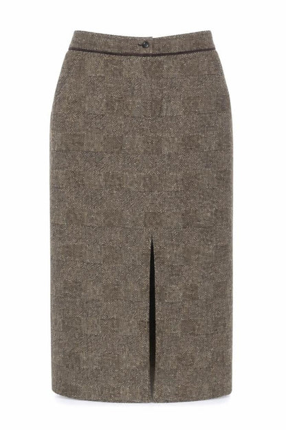 Dana Buchman Women's Brown Tweed Wool Pencil Skirt Size 12