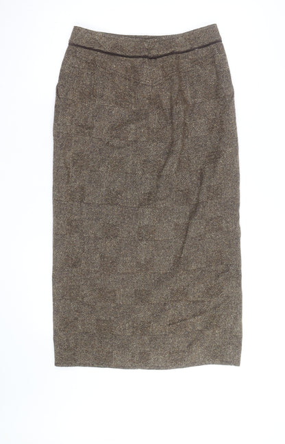 Dana Buchman Women's Brown Tweed Wool Pencil Skirt Size 12