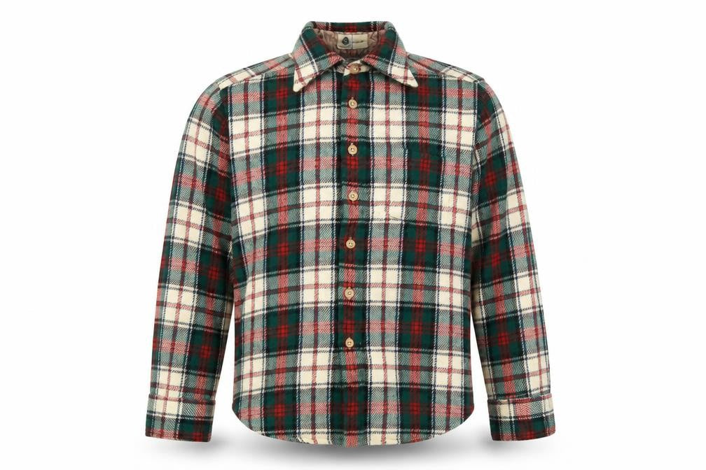 J. Massals Men's Multicoloured Wool Flannel Plaid Button-Up Shirt L