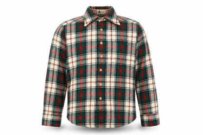 J. Massals Men's Multicoloured Wool Flannel Plaid Button-Up Shirt L