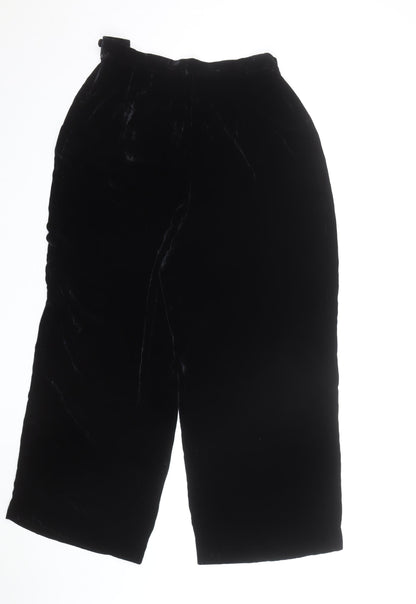 Liz Claiborne Women’s Black Velvet Wide-Leg Trousers Size 8