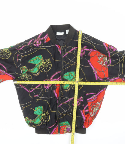 Robert Stock Men's Multicoloured Silk Bomber Jacket S Retro Vintage