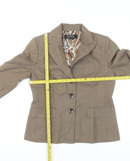 Kasper Women's Beige Single-Breasted Blazer Size 10 Classic Fit