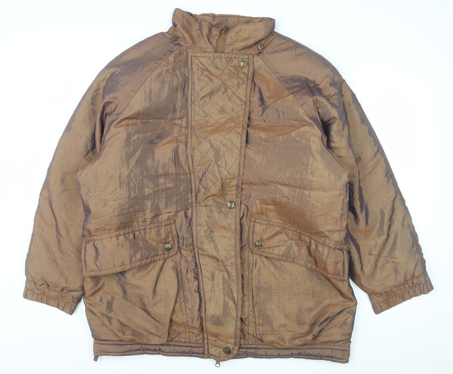 London Fog Mens Brown M Mid-Length Quilted Winter Puffer Jacket