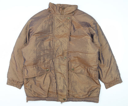 London Fog Mens Brown M Mid-Length Quilted Winter Puffer Jacket