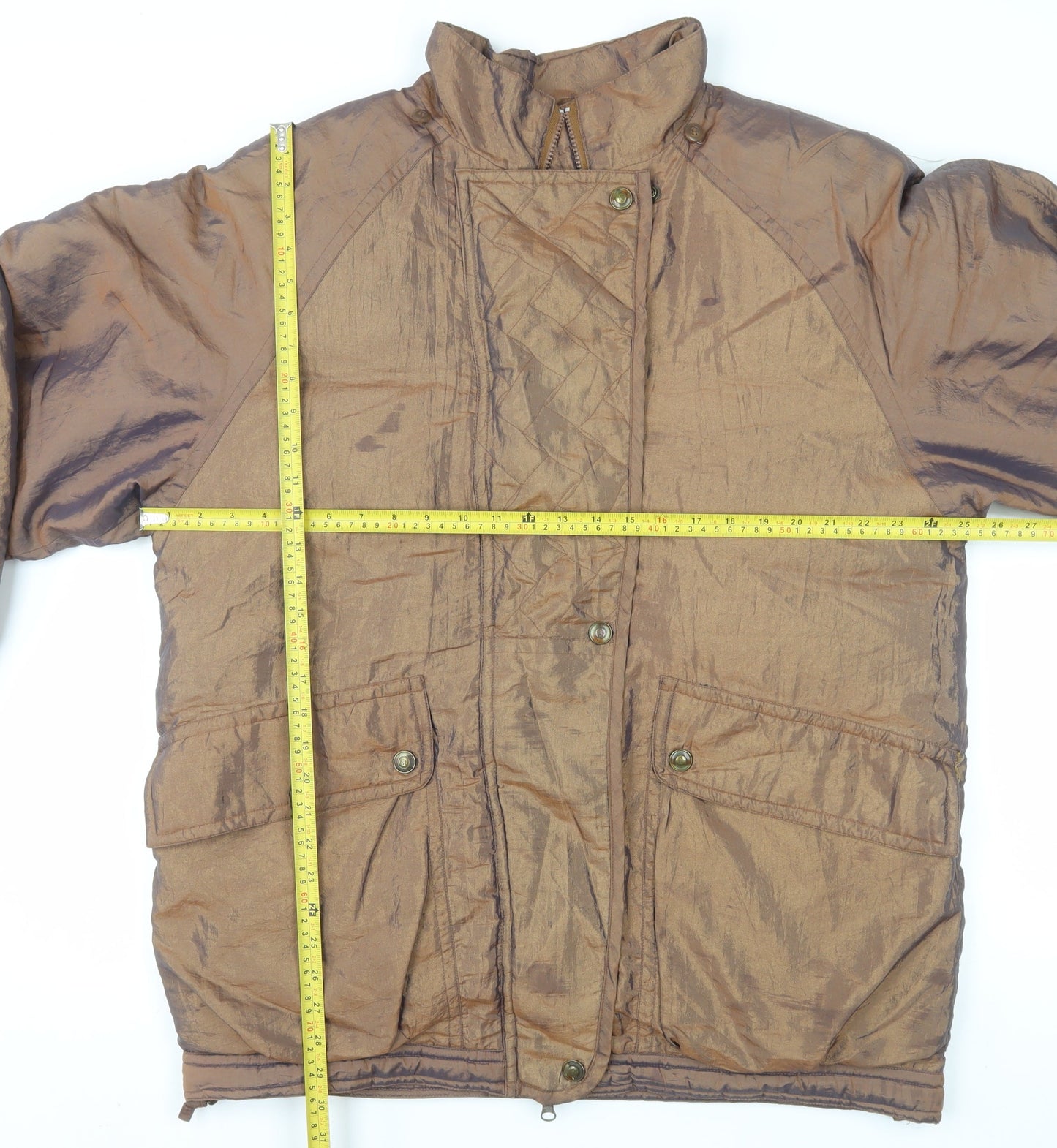 London Fog Mens Brown M Mid-Length Quilted Winter Puffer Jacket