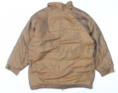 London Fog Mens Brown M Mid-Length Quilted Winter Puffer Jacket