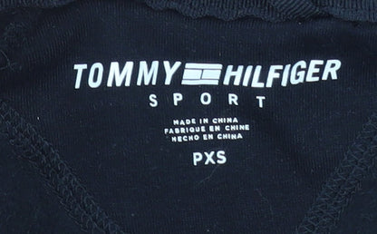 Tommy Hilfiger Women Black XS Full Zip Hoodie Fleece Sporty Warm