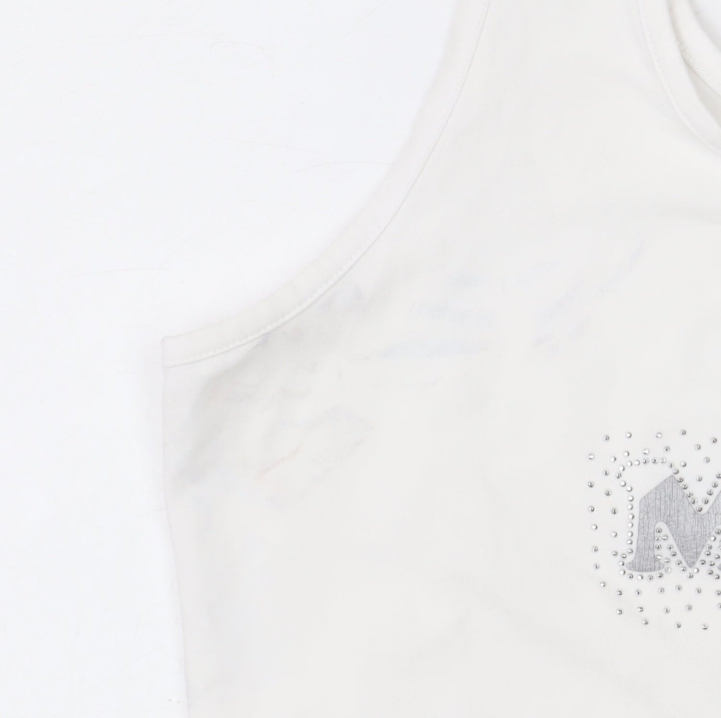 Rose Women's White 2XL Cotton Stretch Madeira Tank Top