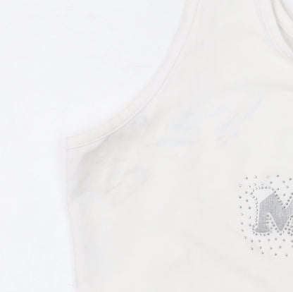 Rose Women's White 2XL Cotton Stretch Madeira Tank Top