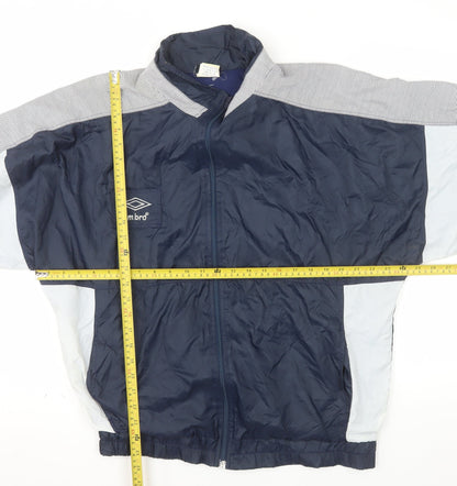 Umbro Men’s Blue Large Track Jacket Retro 90s Lightweight Zip Up