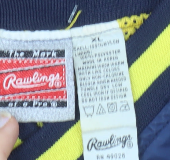 Rawlings Men's Blue XL Pullover Sweatshirt V-Neck Marathon Sports Vintage