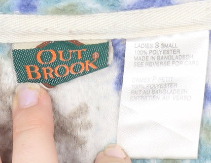 Out Brook Womens Beige Blue Snowflake 1/2 Zip Fleece Sweatshirt Size S
