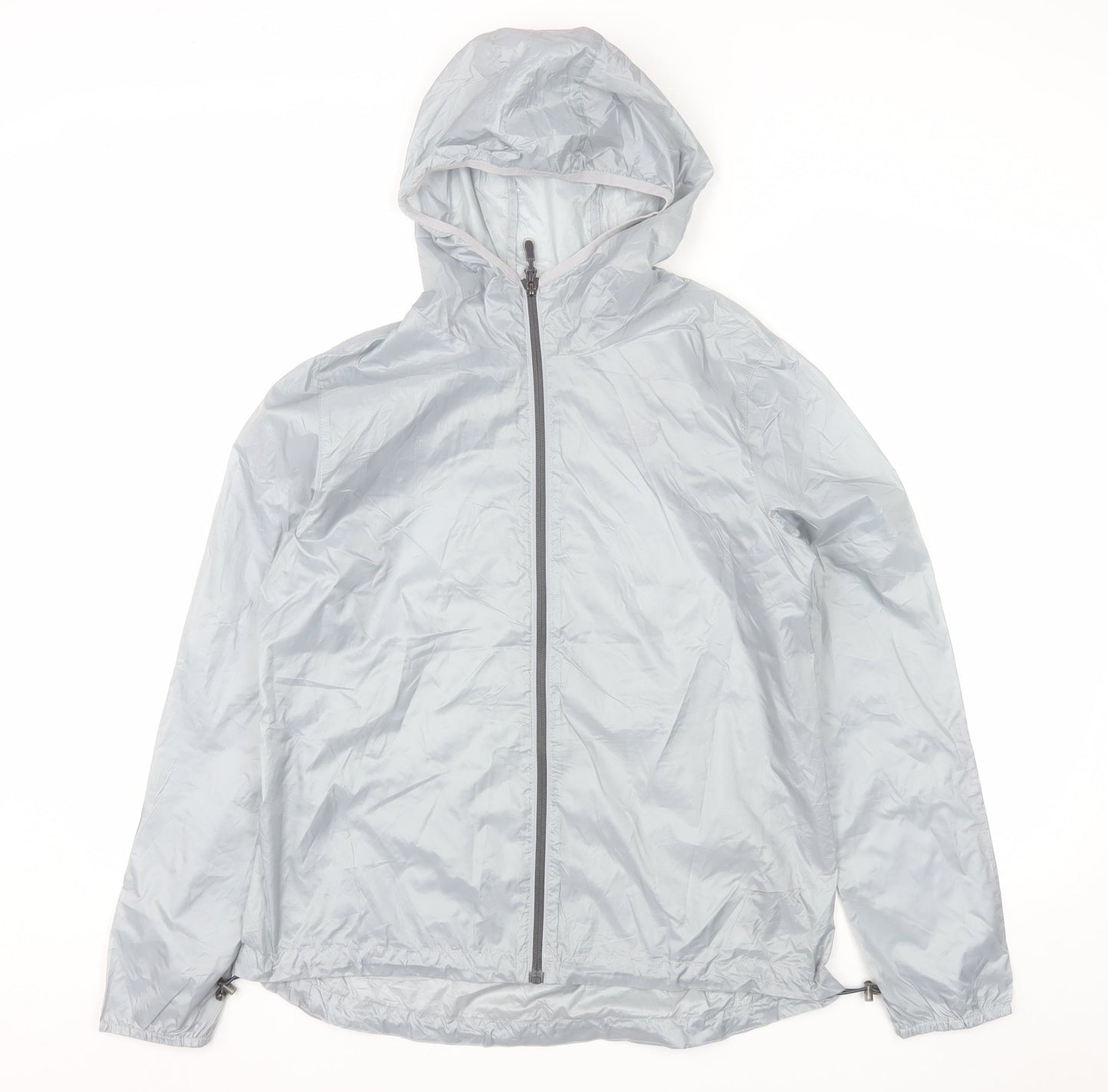 New Balance Women's Grey Lightweight Hooded Windbreaker Jacket Size L