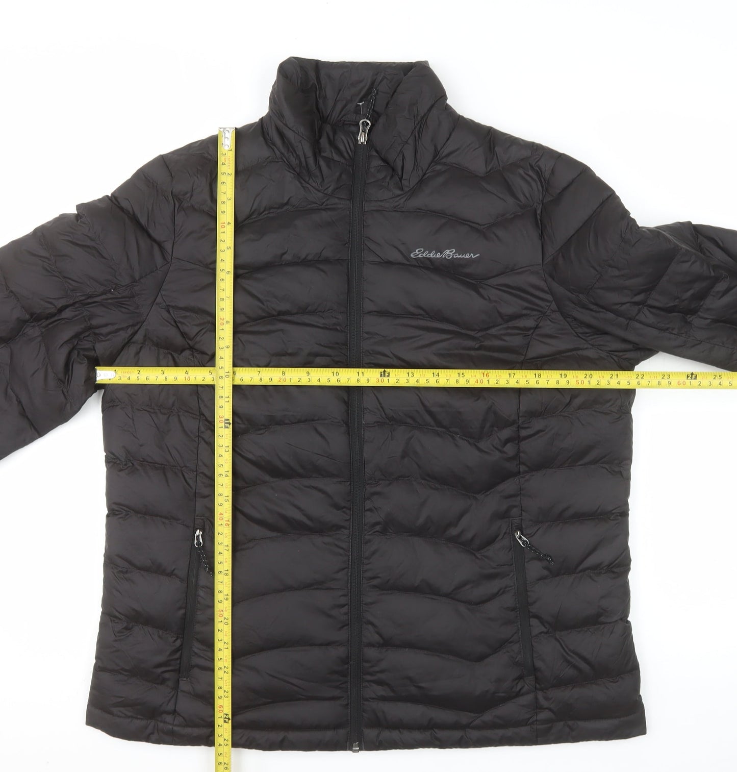 Eddie Bauer Women's Black Puffer Jacket Size L Lightweight Down