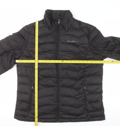 Eddie Bauer Women's Black Puffer Jacket Size L Lightweight Down