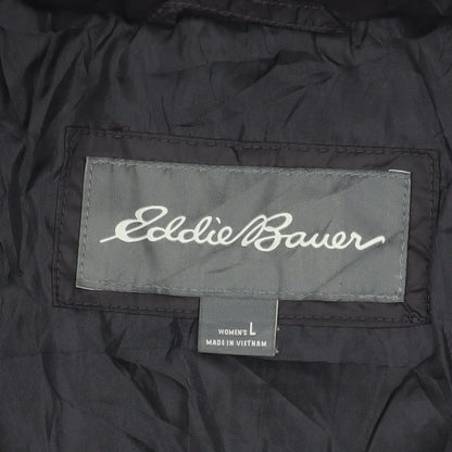 Eddie Bauer Women's Black Puffer Jacket Size L Lightweight Down