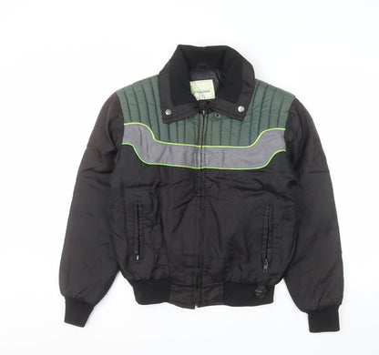 Arctowear Men's Black Bomber Jacket Size M Nylon Winter Zip-Up